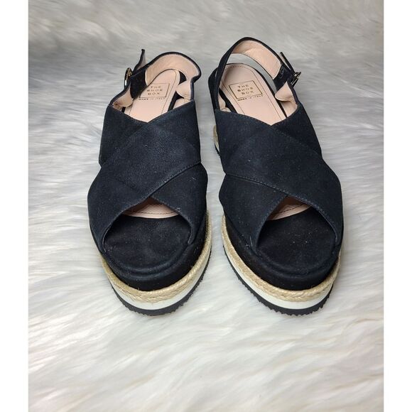 NWOB|The Shoe Box Suede Espadrille Platform Sandals, 37 - Picture 4 of 9